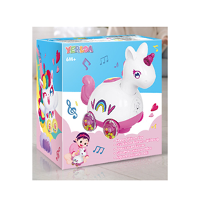 اسباب بازی پونی چرخ دار موزیکال Yerloa Musical Unicorn Crawling_اسباب بازی